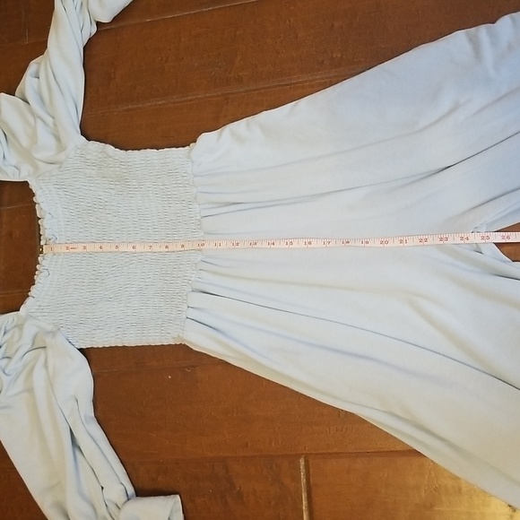 Blue Buttercup Light Blue Longsleeve Square Neck Jumpsuit - Picture 9 of 14